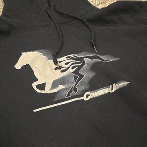 Vintage Cowgirl Up Black Hoodie Y2k Cowgirl